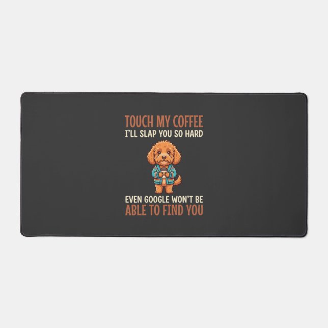 Funny Cockapoo Coffee Lover Desk Mat (Front)