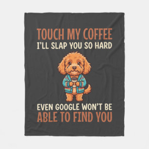 Funny Cockapoo Coffee Lover Fleece Blanket