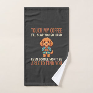 Funny Cockapoo Coffee Lover Hand Towel