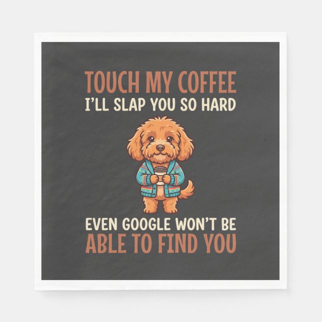 Funny Cockapoo Coffee Lover Napkin (Front)