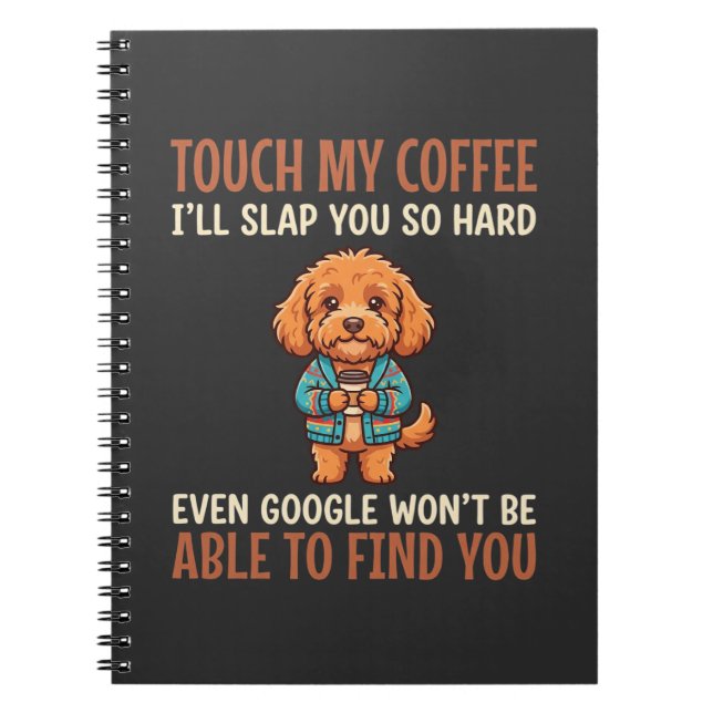 Funny Cockapoo Coffee Lover Notebook (Front)