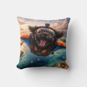 Funny Cockapoo Gift   Flying Dog Cushion
