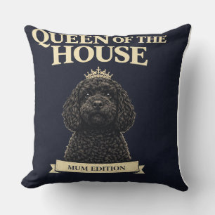 Funny Cockapoo Mum Gift   Queen Of The House Cushion