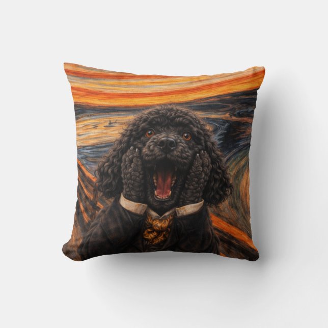 Funny Cockapoo Pillow | The Scream Dog Cushion (Front)