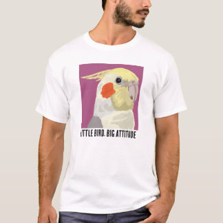 Funny Cockatiel Little Bird Big Attitude Portrait  T-Shirt