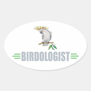 Funny Cockatiel Oval Sticker
