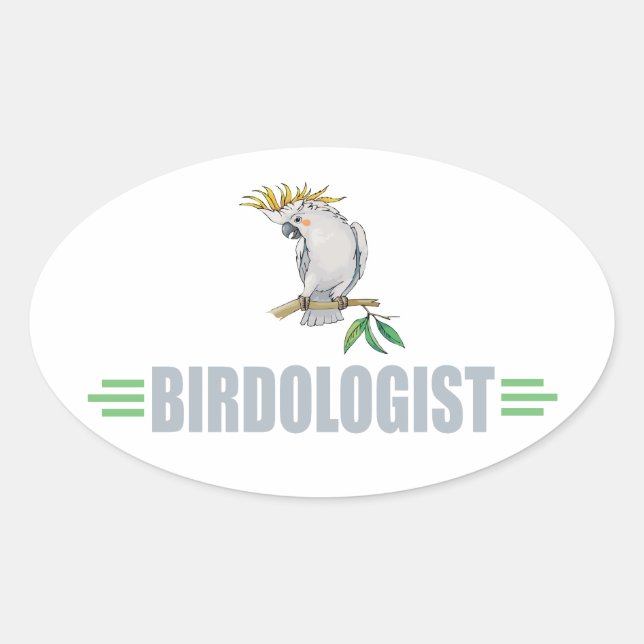 Funny Cockatiel Oval Sticker (Front)
