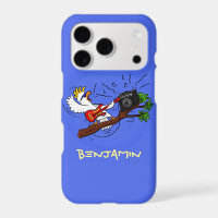 Funny cockatoo playing rock guitar cartoon