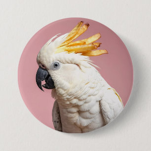 Funny Cockatoo With French Fries Crest 7.5 Cm Round Badge