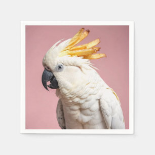 Funny Cockatoo With French Fries Crest Napkin
