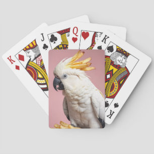 Funny Cockatoo With French Fries Crest Playing Cards
