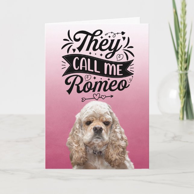 Funny Cocker Spaniel Custom Valentine's Day  Holiday Card (Front)