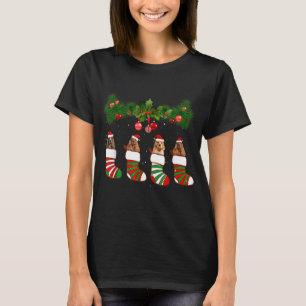 Funny Cocker Spaniel In Socks Christmas Dog Lovers T-Shirt