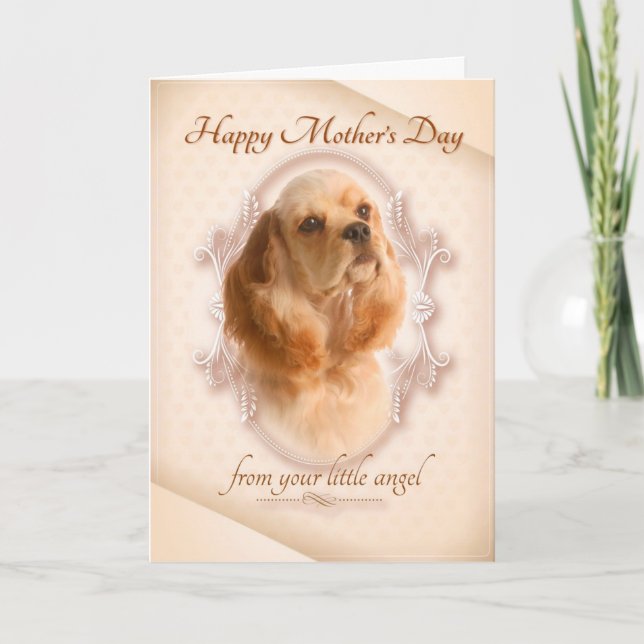 Funny Cocker Spaniel Mother's Day Card (Front)