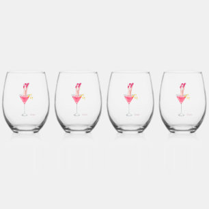 Funny Cocktail Drinkware, Girl's Night Bar Cart Stemless Wine Glass