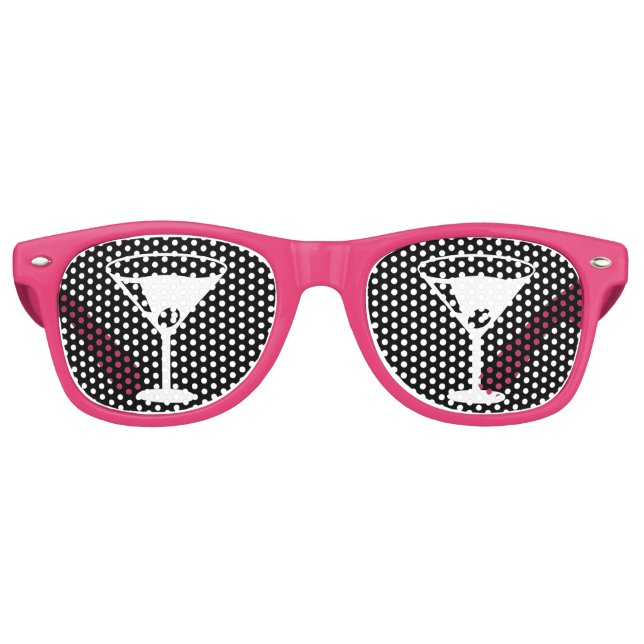 Funny cocktail glass pink party shades sunglasses (Front)