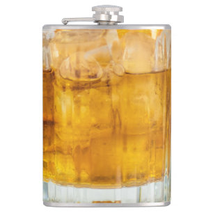 Funny Cocktail on Ice Whiskey Hip Flask