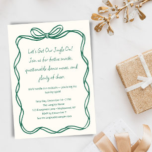 Funny Cocktail Ribbon Bow Christmas Holiday Party