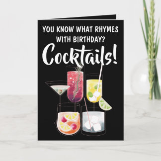 Funny  Cocktails, Drinking Birthday Card
