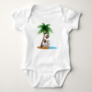 Funny Coconut Chaos – Humourous Palm Tree  Baby Bodysuit