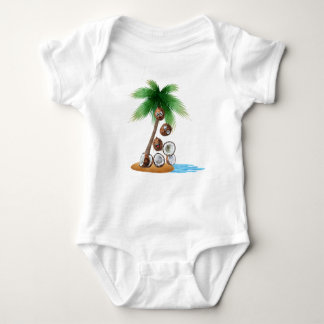 Funny Coconut Chaos – Humourous Palm Tree  Baby Bodysuit