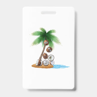 Funny Coconut Chaos – Humourous Palm Tree  ID Badge