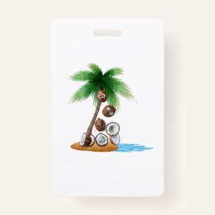 Funny Coconut Chaos – Humourous Palm Tree ID Badge