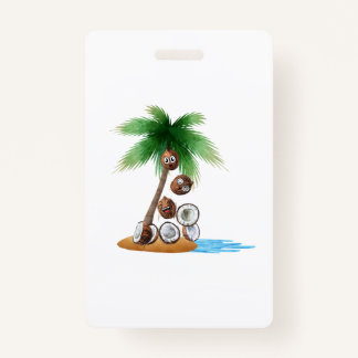 Funny Coconut Chaos – Humourous Palm Tree ID Badge