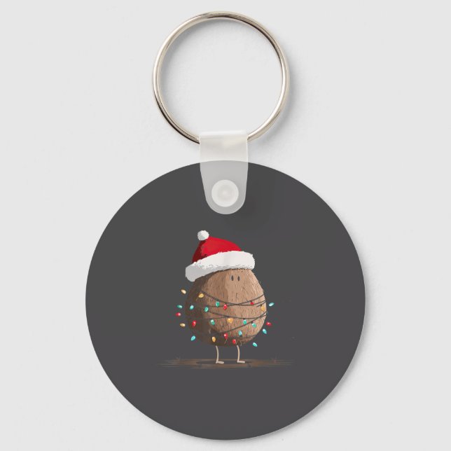 Funny Coconut Christmas Graphics Lights Lover  Key Ring (Front)