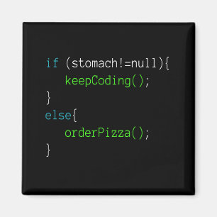 Funny Code Order Pizza T-shirt for Programing Magnet
