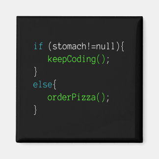 Funny Code Order Pizza T-shirt for Programing Magnet