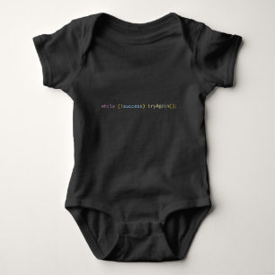 Funny Coder Baby Shower Gift   Try Again Infant Baby Bodysuit