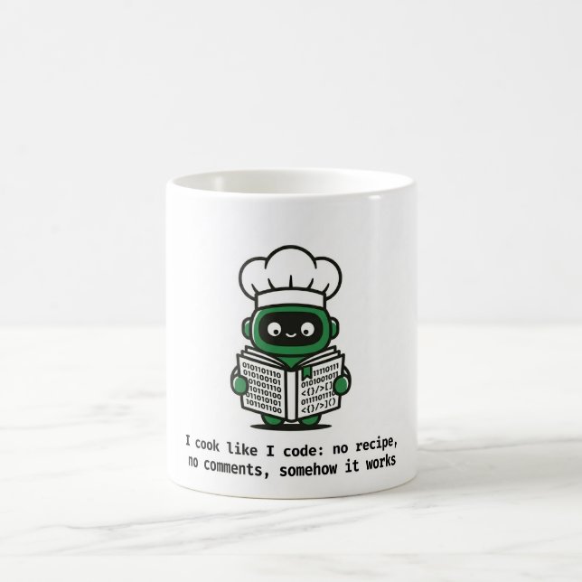 Funny Coder Mug — I Cook Like I Code (Center)