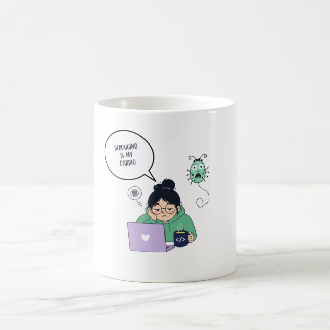 Funny Coding Debugging Humour  Coffee Mug (Center)
