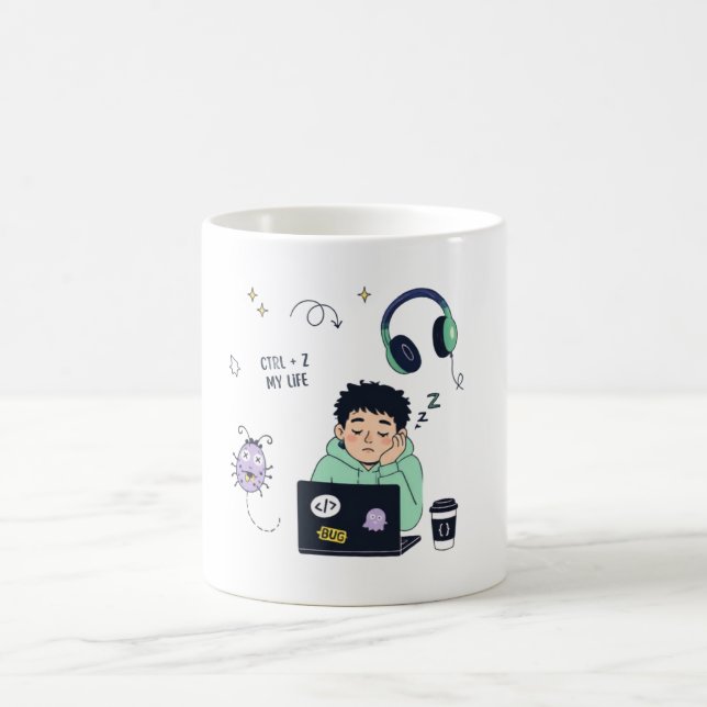 Funny Coding Programmer Coffee Mug – Ctrl + Z  (Center)