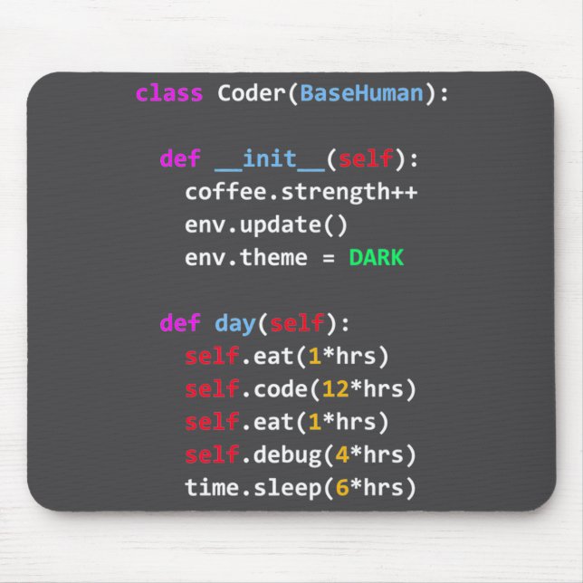Funny Coding Python Cl Eat Code Sleep  Mouse Pad (Front)