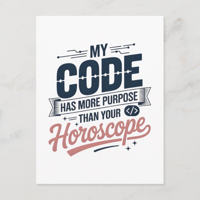Funny Coding Quote AI Programmer Design Postcard (Front)