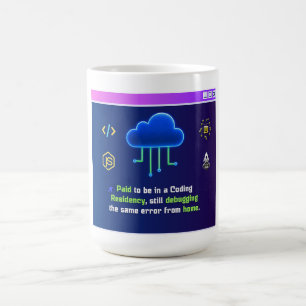 Funny Coding Residency,Retro Synthwave Neon Hacker Coffee Mug