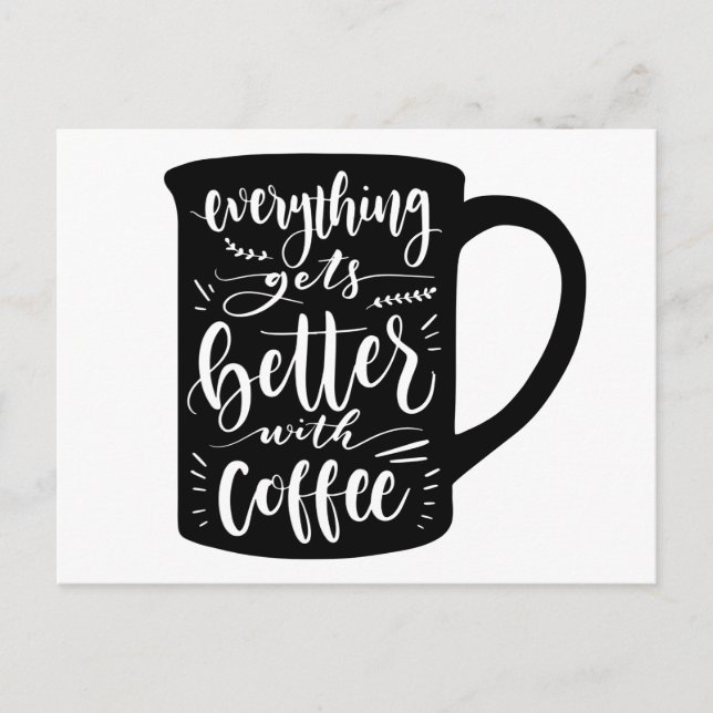 Funny Coffee Addict Caffeine Quote Hello Love Postcard (Front)