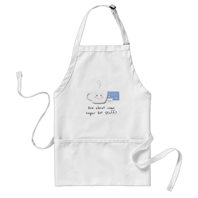 Funny Coffee and Sugar Cartoon Standard Apron (Front)