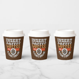 funny coffee bar insert word art paper cups