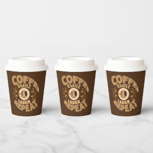 funny coffee bar party word art Paper Cups