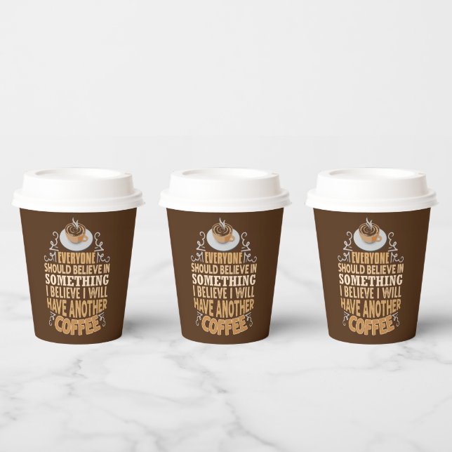 funny coffee bar word art party paper cups (Multi)