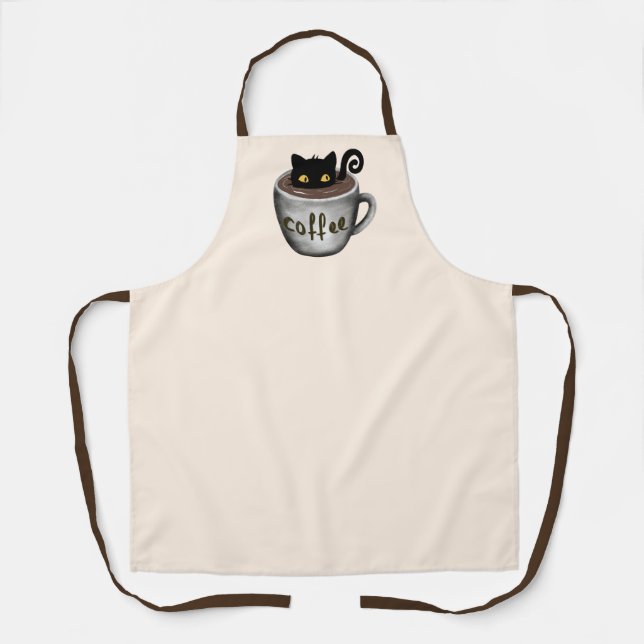 Funny Coffee Cat Apron (Front)