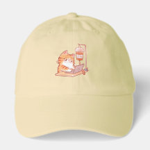 Funny Coffee Cat Dad Hat, Cute Programmer Baseball