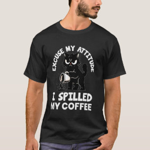 Funny Coffee Cat Kitten For Men Girls Women Adult  T-Shirt