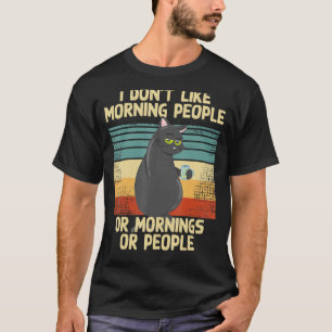 Funny Coffee Cat With German Text Ich Mag Keine Mo T-Shirt