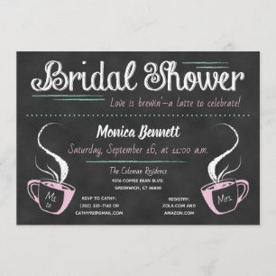 Funny Coffee Chalkboard Bridal Shower Invitation