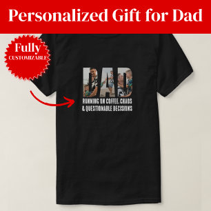 Funny Coffee Chaos Dad Photo T-Shirt