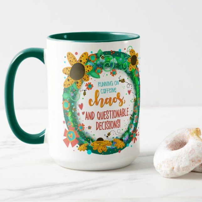 Funny Coffee Chaos Trendy Inspirivity Stylish Mug (Creator Uploaded)